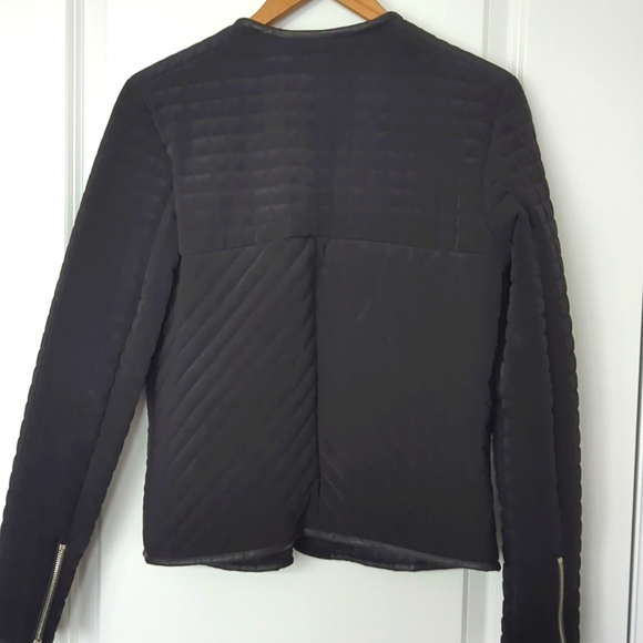ZARA Black Silver Zipper Jacket US Size S - Picture 3 of 8